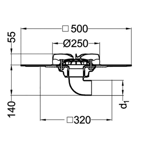 Wpust dachowy poziomy Akasison XL75 HR B