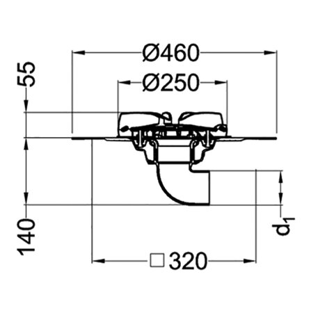 Wpust dachowy poziomy Akasison XL75 HR C