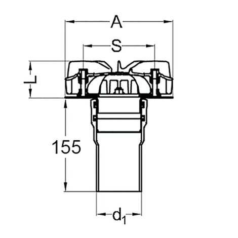 Wpust dachowy Akasison XL75 do koryt metalowych