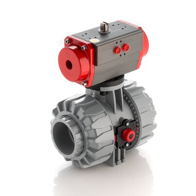 VKDOC/CP DA - ZAWÓR KULOWY 2-DROŻNY DUAL BLOCK® Z SIŁOWNIKIEM PNEUMATYCZNYM