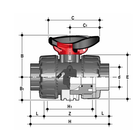 VKDIV/SHX - ZAWÓR KULOWY 2-DROŻNY DUAL BLOCK®