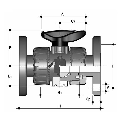 Disegno tecnico VKDOM-VKDOAM DN 10:50