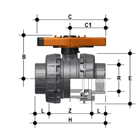 VXEFV - ZAWÓR KULOWY 2-DROŻNY EASYFIT