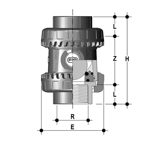 SXEFV - ZAWÓR ZWROTNY KULOWY TRUE UNION EASYFIT