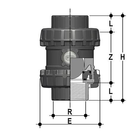 SXEGV - ZAWÓR ZWROTNY KULOWY TRUE UNION EASYFIT