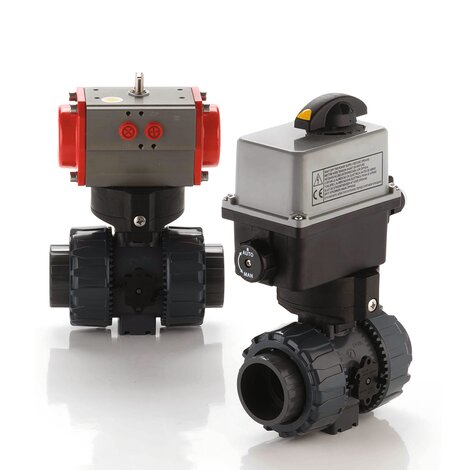 VKDOC/CE 24 V AC/DC - ZAWÓR KULOWY 2-DROŻNY DUAL BLOCK® Z SIŁOWNIKIEM ELEKTRYCZNYM