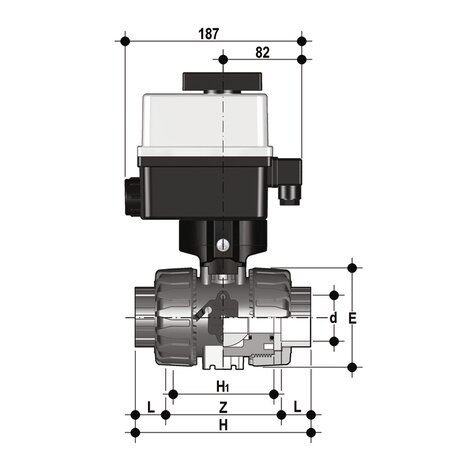 VKDAC/CE 24 V AC/DC - ZAWÓR KULOWY 2-DROŻNY DUAL BLOCK® Z SIŁOWNIKIEM ELEKTRYCZNYM