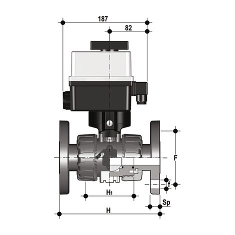 VKDOV/CE 24 V AC/DC - ZAWÓR KULOWY 2-DROŻNY DUAL BLOCK® Z SIŁOWNIKIEM ELEKTRYCZNYM