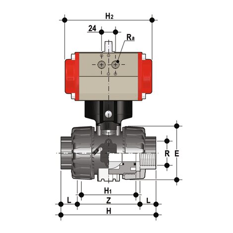 VKDGV/CP NO - ZAWÓR KULOWY 2-DROŻNY DUAL BLOCK® Z SIŁOWNIKIEM PNEUMATYCZNYM