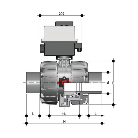 VKDDM/CE 90-240 V AC - ZAWÓR KULOWY 2-DROŻNY DUAL BLOCK® Z SIŁOWNIKIEM ELEKTRYCZNYM