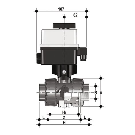 VKRGV/CE 90-240 V AC 4-20 mA - ZAWÓR KULOWY REGULACYJNY DUAL BLOCK® Z SIŁOWNIKIEM ELEKTRYCZNYM