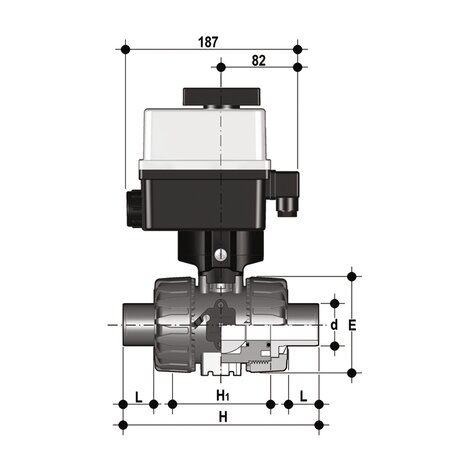 VKRDF/CE 24 V AC/DC 4-20 mA - ZAWÓR KULOWY REGULACYJNY DUAL BLOCK® Z SIŁOWNIKIEM ELEKTRYCZNYM