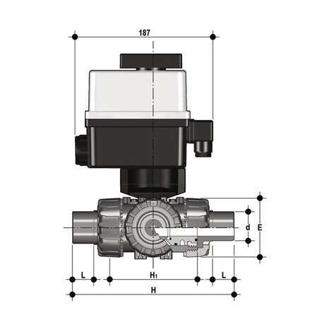 TKDDM/CE 90-240 V AC - ZAWÓR KULOWY 3-DROŻNY DUAL BLOCK® Z SIŁOWNIKIEM ELEKTRYCZNYM