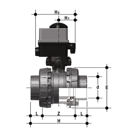 VXEIC/CE 90-240 V AC - ZAWÓR KULOWY 2-DROŻNY EASYFIT Z SIŁOWNIKIEM ELEKTRYCZNYM