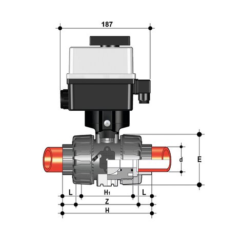 VKDIF/CE 90-240 V AC - ZAWÓR KULOWY 2-DROŻNY DUAL BLOCK® Z SIŁOWNIKIEM ELEKTRYCZNYM