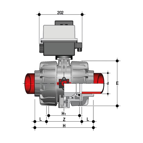 VKDIF/CE 90-240 V AC - ZAWÓR KULOWY 2-DROŻNY DUAL BLOCK® Z SIŁOWNIKIEM ELEKTRYCZNYM