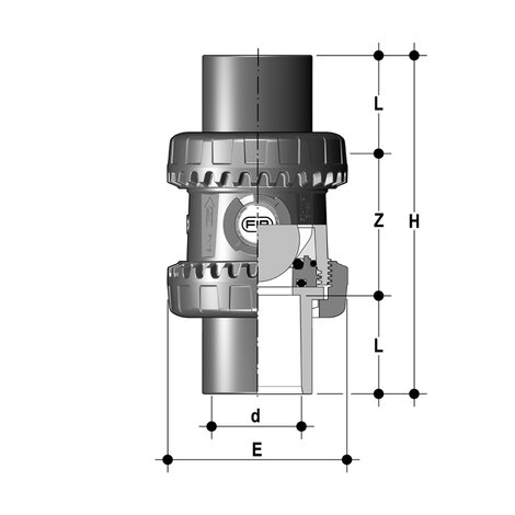 SXEJV - ZAWÓR ZWROTNY KULOWY TRUE UNION EASYFIT