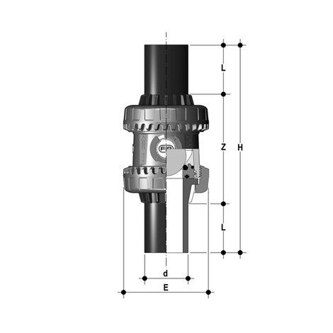 SXEBEV - ZAWÓR ZWROTNY KULOWY TRUE UNION EASYFIT