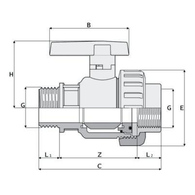 LKDAV - ZAWÓR KULOWY 3-DROŻNY DUAL BLOCK®