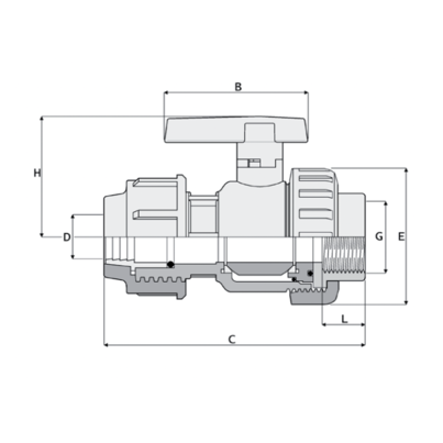 LKDAV - ZAWÓR KULOWY 3-DROŻNY DUAL BLOCK®