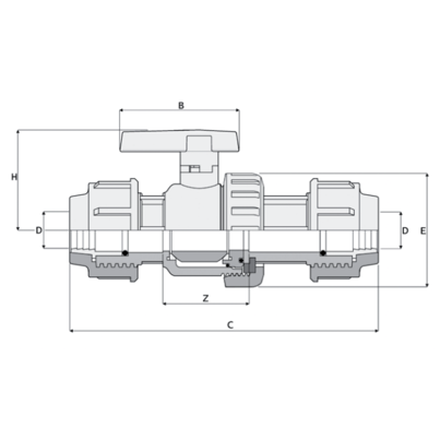 LKDAV - ZAWÓR KULOWY 3-DROŻNY DUAL BLOCK®