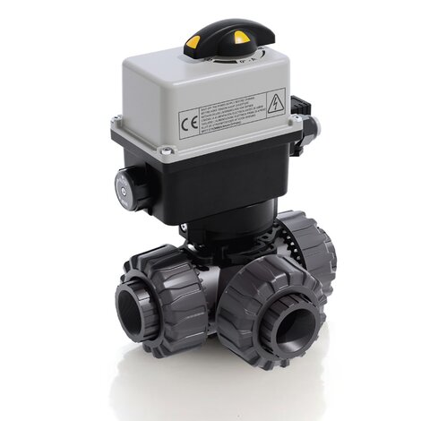 LKDFV/CE 90-240 V AC - ZAWÓR KULOWY 3-DROŻNY DUAL BLOCK® Z SIŁOWNIKIEM ELEKTRYCZNYM