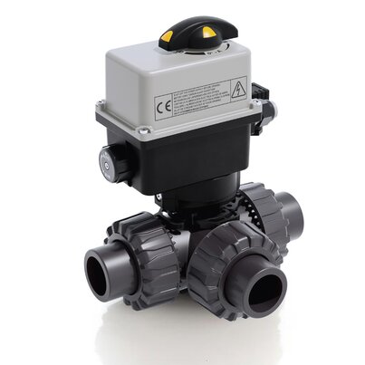 LKDAV/CE 90-240 V AC - ZAWÓR KULOWY 3-DROŻNY DUAL BLOCK® Z SIŁOWNIKIEM ELEKTRYCZNYM