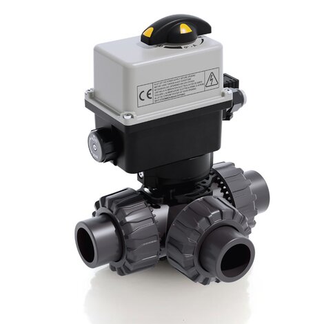 LKDAV/CE 90-240 V AC - ZAWÓR KULOWY 3-DROŻNY DUAL BLOCK® Z SIŁOWNIKIEM ELEKTRYCZNYM