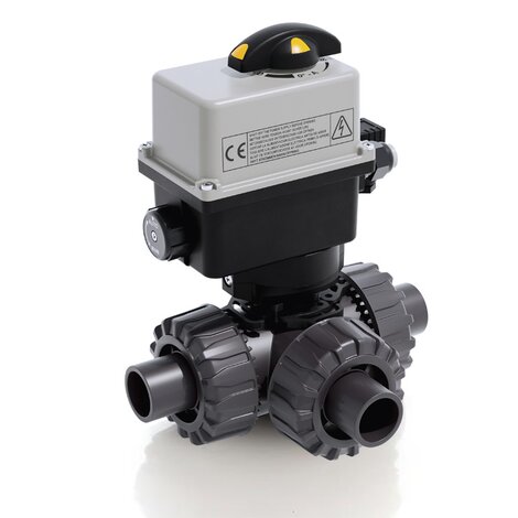 TKDDV/CE 90-240 V AC - ZAWÓR KULOWY 3-DROŻNY DUAL BLOCK® Z SIŁOWNIKIEM ELEKTRYCZNYM