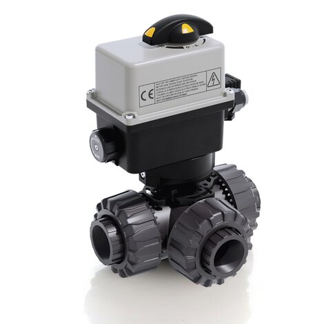 TKDFV/CE 90-240 V AC - ZAWÓR KULOWY 3-DROŻNY DUAL BLOCK® Z SIŁOWNIKIEM ELEKTRYCZNYM