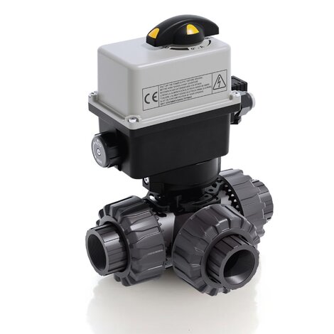 TKDGV/CE 90-240 V AC - ZAWÓR KULOWY 3-DROŻNY DUAL BLOCK® Z SIŁOWNIKIEM ELEKTRYCZNYM