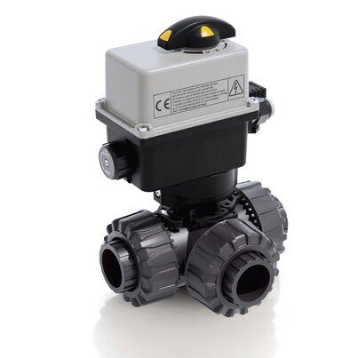 TKDLV/CE 90-240 V AC - ZAWÓR KULOWY 3-DROŻNY DUAL BLOCK® Z SIŁOWNIKIEM ELEKTRYCZNYM