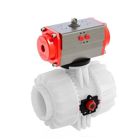 VKDIF/CP NC - ZAWÓR KULOWY 2-DROŻNY DUAL BLOCK® Z SIŁOWNIKIEM PNEUMATYCZNYM
