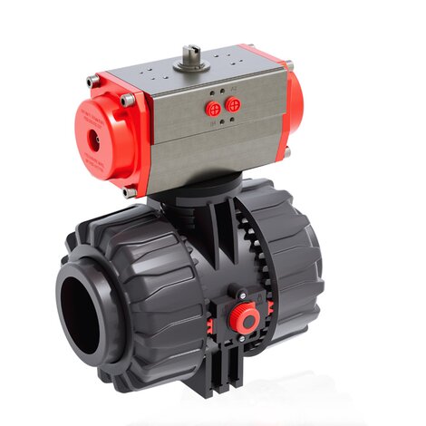 VKDAV/CP DA - ZAWÓR KULOWY 2-DROŻNY DUAL BLOCK® Z SIŁOWNIKIEM PNEUMATYCZNYM