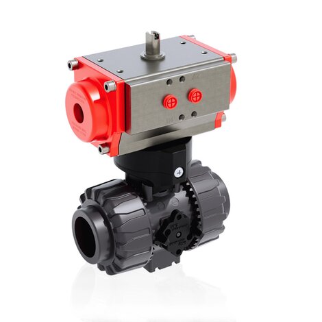 VKDAV/CP NO - ZAWÓR KULOWY 2-DROŻNY DUAL BLOCK® Z SIŁOWNIKIEM PNEUMATYCZNYM