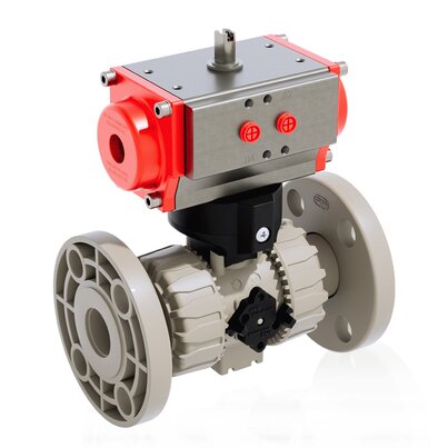 VKDOM/CP NO - ZAWÓR KULOWY 2-DROŻNY DUAL BLOCK® Z SIŁOWNIKIEM PNEUMATYCZNYM