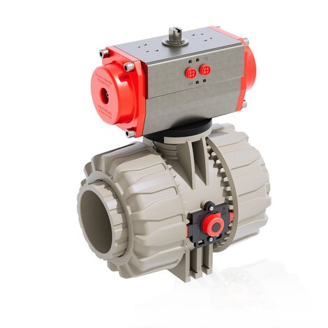 VKDIM/CP DA - ZAWÓR KULOWY 2-DROŻNY DUAL BLOCK® Z SIŁOWNIKIEM PNEUMATYCZNYM