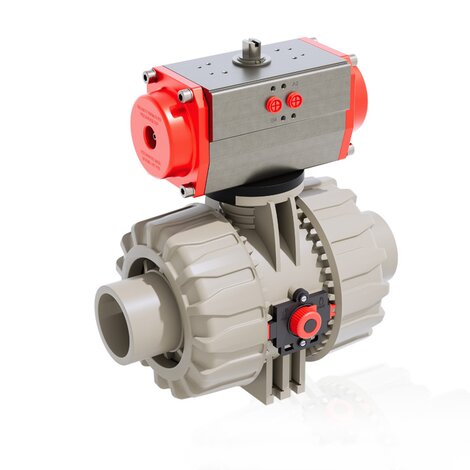 VKDDM/CP NO - ZAWÓR KULOWY 2-DROŻNY DUAL BLOCK® Z SIŁOWNIKIEM PNEUMATYCZNYM