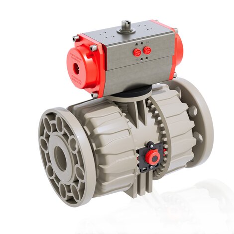 VKDOM/CP NO - ZAWÓR KULOWY 2-DROŻNY DUAL BLOCK® Z SIŁOWNIKIEM PNEUMATYCZNYM