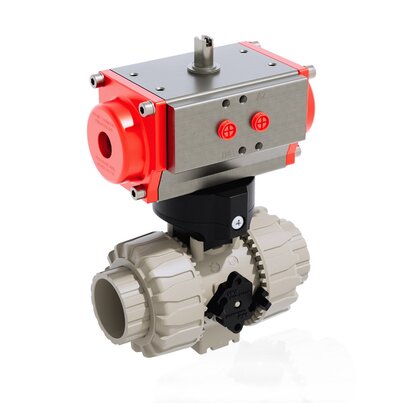 VKDIM/CP NO - ZAWÓR KULOWY 2-DROŻNY DUAL BLOCK® Z SIŁOWNIKIEM PNEUMATYCZNYM