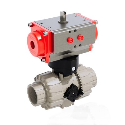 VKDFM/CP NO - ZAWÓR KULOWY 2-DROŻNY DUAL BLOCK® Z SIŁOWNIKIEM PNEUMATYCZNYM