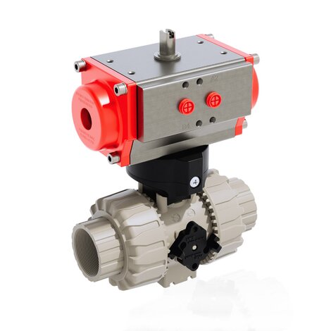 VKDFM/CP NO - ZAWÓR KULOWY 2-DROŻNY DUAL BLOCK® Z SIŁOWNIKIEM PNEUMATYCZNYM