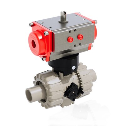 VKDDM/CP DA - ZAWÓR KULOWY 2-DROŻNY DUAL BLOCK® Z SIŁOWNIKIEM PNEUMATYCZNYM