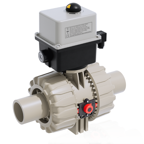 VKDBM/CE 24 V AC/DC - ZAWÓR KULOWY 2-DROŻNY DUAL BLOCK® Z SIŁOWNIKIEM ELEKTRYCZNYM