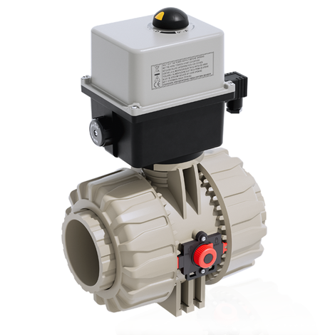 VKDIM/CE 24 V AC/DC - ZAWÓR KULOWY 2-DROŻNY DUAL BLOCK® Z SIŁOWNIKIEM ELEKTRYCZNYM