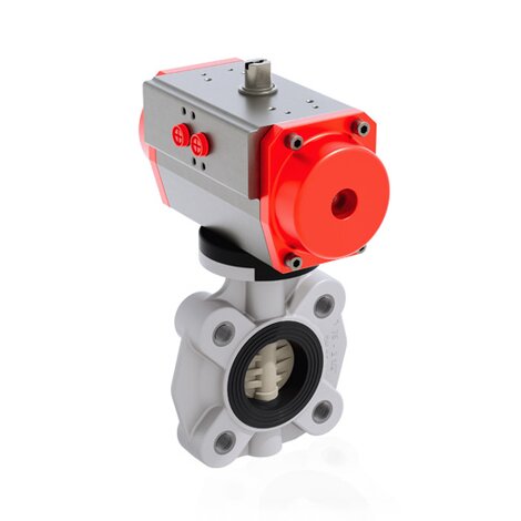 FKOM/CP DA LUG ANSI DN 65 - PRZEPUSTNICA MIĘDZYKOŁNIERZOWA Z SIŁOWNIKIEM PNEUMATYCZNYM