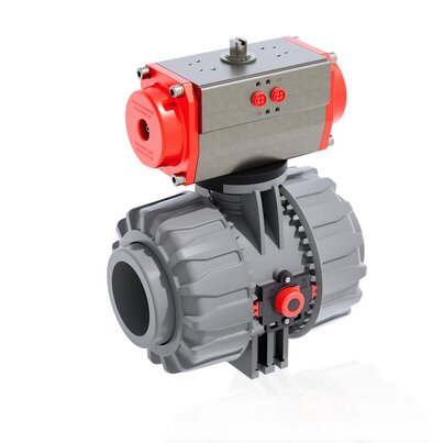 VKDAC/CP DA - ZAWÓR KULOWY 2-DROŻNY DUAL BLOCK® Z SIŁOWNIKIEM PNEUMATYCZNYM