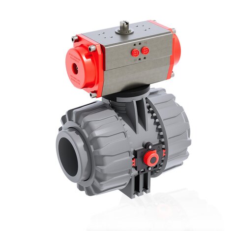 VKDAC/CP NO - ZAWÓR KULOWY 2-DROŻNY DUAL BLOCK® Z SIŁOWNIKIEM PNEUMATYCZNYM