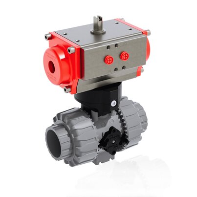 VKDIC/CP NO - ZAWÓR KULOWY 2-DROŻNY DUAL BLOCK® Z SIŁOWNIKIEM PNEUMATYCZNYM