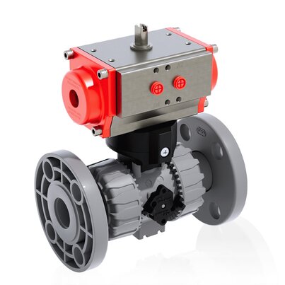 VKDOC/CP NO - ZAWÓR KULOWY 2-DROŻNY DUAL BLOCK® Z SIŁOWNIKIEM PNEUMATYCZNYM